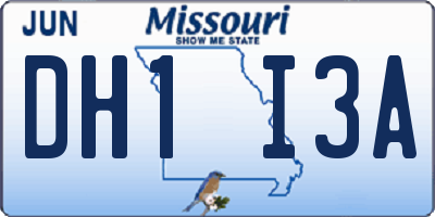 MO license plate DH1I3A