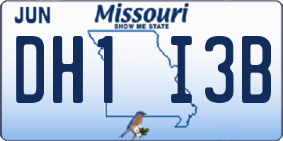 MO license plate DH1I3B