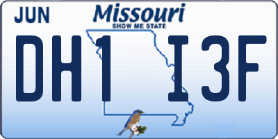 MO license plate DH1I3F