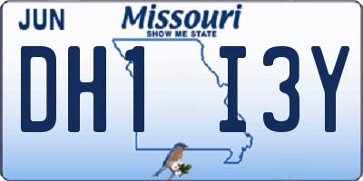 MO license plate DH1I3Y