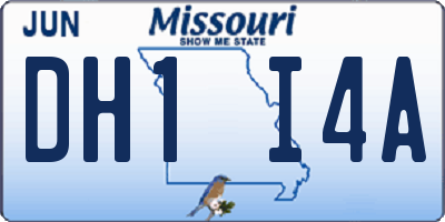MO license plate DH1I4A
