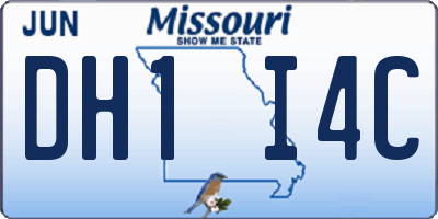 MO license plate DH1I4C