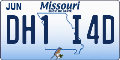 MO license plate DH1I4D