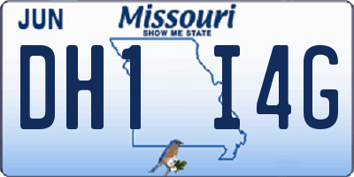 MO license plate DH1I4G