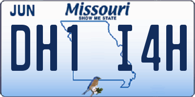 MO license plate DH1I4H