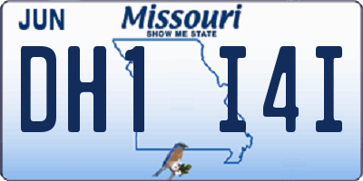MO license plate DH1I4I