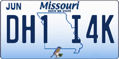 MO license plate DH1I4K
