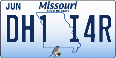 MO license plate DH1I4R