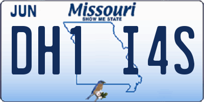 MO license plate DH1I4S