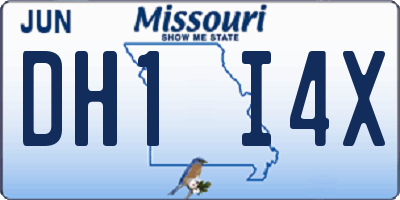 MO license plate DH1I4X