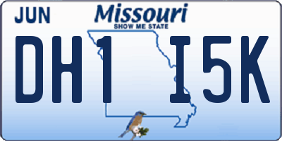 MO license plate DH1I5K