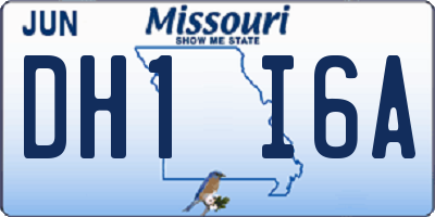MO license plate DH1I6A