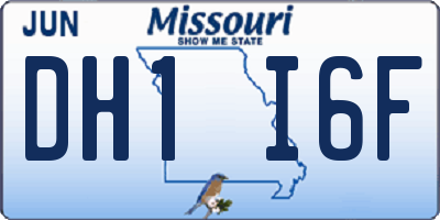 MO license plate DH1I6F