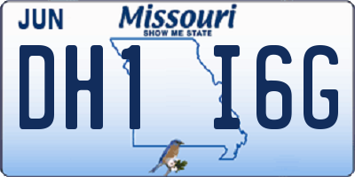 MO license plate DH1I6G