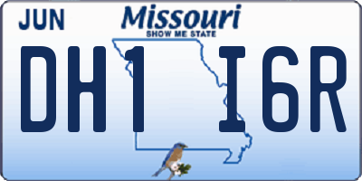 MO license plate DH1I6R