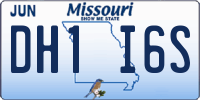 MO license plate DH1I6S