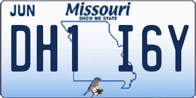 MO license plate DH1I6Y