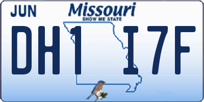 MO license plate DH1I7F