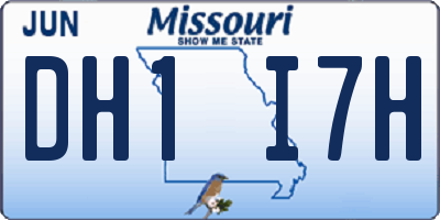 MO license plate DH1I7H