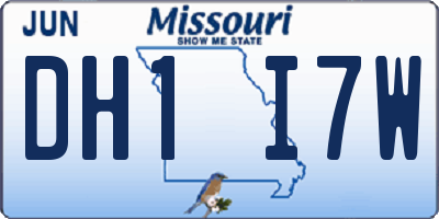 MO license plate DH1I7W