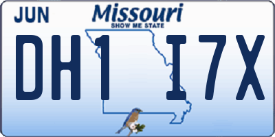 MO license plate DH1I7X