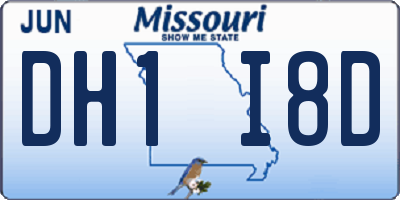 MO license plate DH1I8D