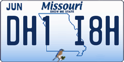 MO license plate DH1I8H