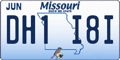 MO license plate DH1I8I