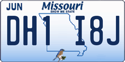 MO license plate DH1I8J