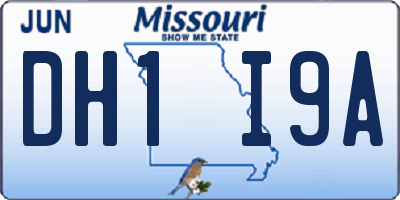 MO license plate DH1I9A