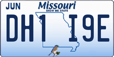 MO license plate DH1I9E