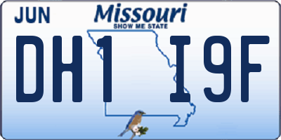 MO license plate DH1I9F