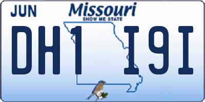 MO license plate DH1I9I