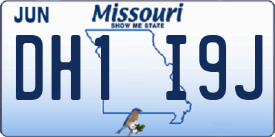 MO license plate DH1I9J