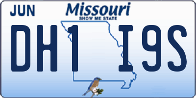 MO license plate DH1I9S