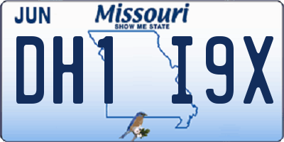 MO license plate DH1I9X