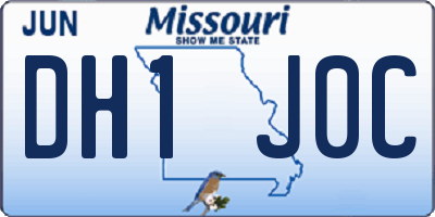 MO license plate DH1J0C