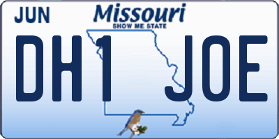 MO license plate DH1J0E