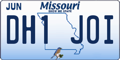 MO license plate DH1J0I