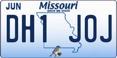MO license plate DH1J0J