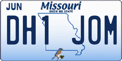 MO license plate DH1J0M