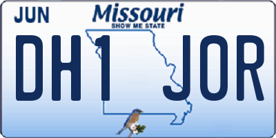 MO license plate DH1J0R