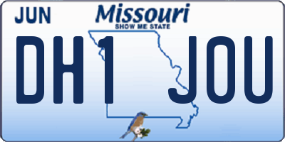 MO license plate DH1J0U