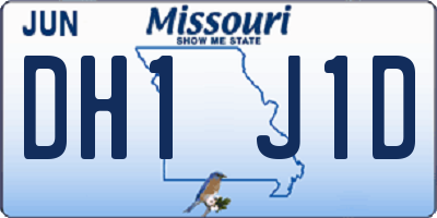 MO license plate DH1J1D
