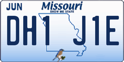 MO license plate DH1J1E