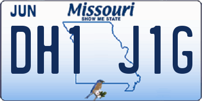 MO license plate DH1J1G
