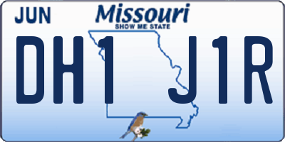 MO license plate DH1J1R