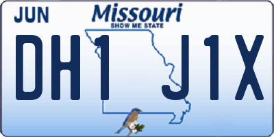 MO license plate DH1J1X