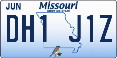 MO license plate DH1J1Z