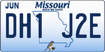 MO license plate DH1J2E